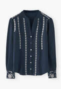 Bestickte Bluse, Tinte, webstill