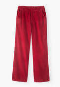 Hose mit geradem Bein aus Cord, Rosarot, webstill